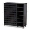 Baxton Studio Shirley Grey Finished 2-Door Shoe Storage Cabinet with Open Shelves 157-9561